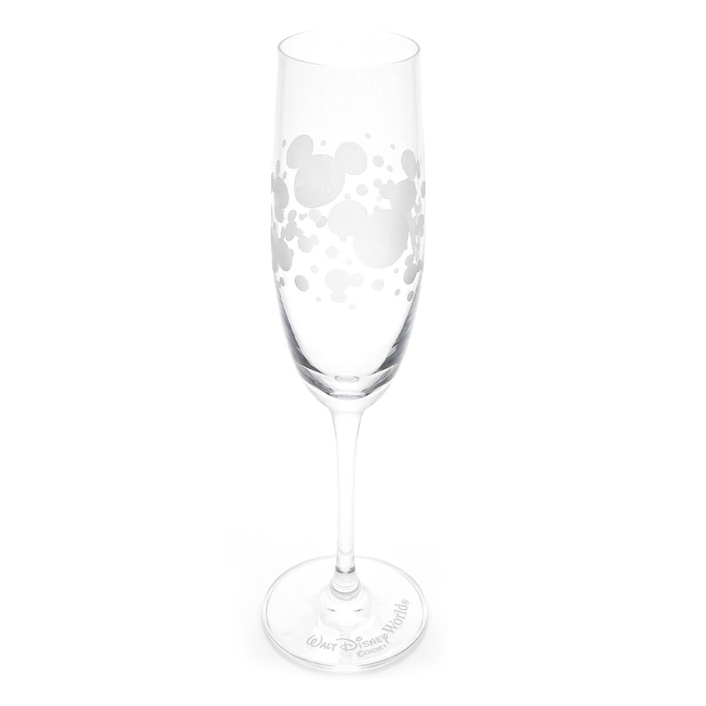 Mickey Mouse Icon Bubbles Glass Flute by Arribas - Walt Disney World - Personalized