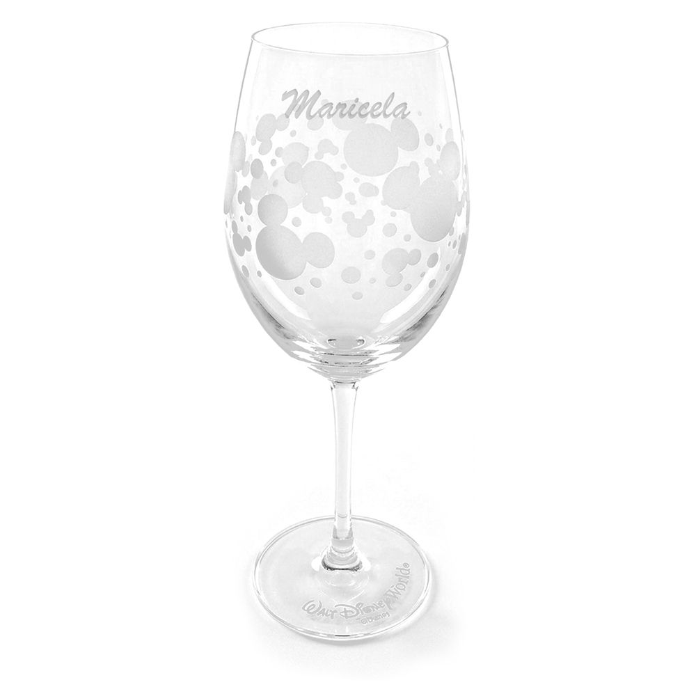 Mickey Mouse Icon Bubbles Stemmed Glass by Arribas - Walt Disney World - Personalized
