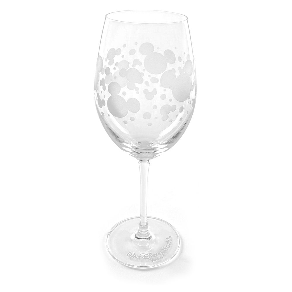 Mickey Mouse Icon Bubbles Stemmed Glass by Arribas - Walt Disney World - Personalized