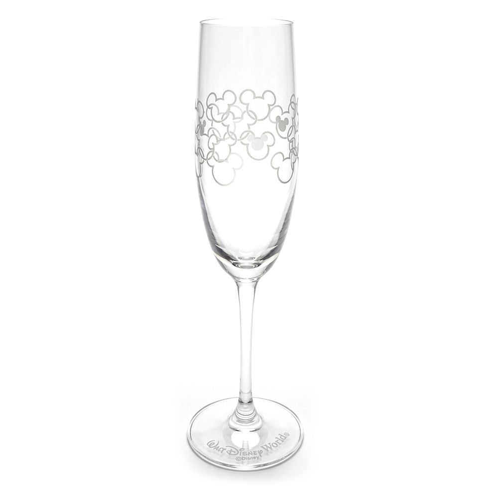 Mickey Mouse Icon Glass Flute by Arribas - Walt Disney World - Personalized
