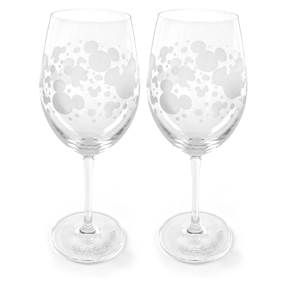Mickey Mouse Icon Bubbles Stemmed Glass by Arribas - Set of 2 - Walt Disney World - Personalized