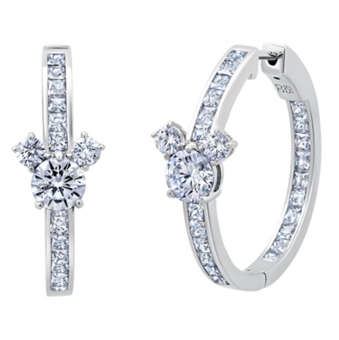 CRISLU Mickey Mouse Icon Hoop Earrings by