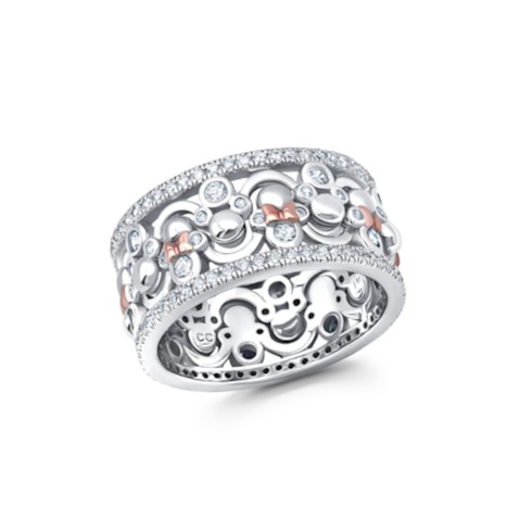 CRISLU Mickey and Minnie Mouse Crown Ring Set by