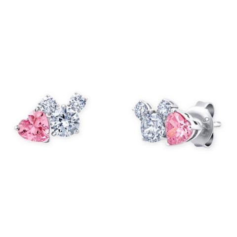 CRISLU Mickey Mouse Icon and Heart Earrings by