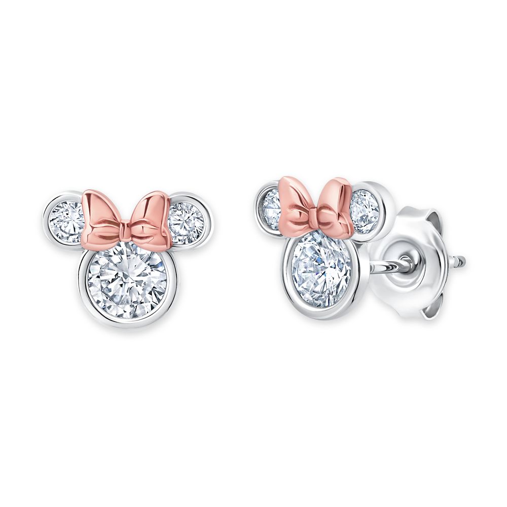 Minnie Mouse Icon Bezel Set Earrings by CRISLU