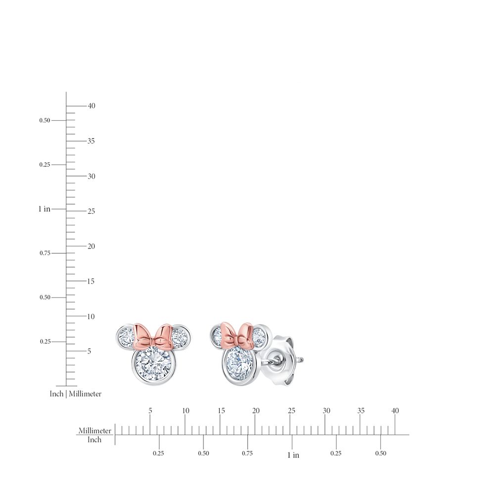 Minnie Mouse Icon Bezel Set Earrings by CRISLU