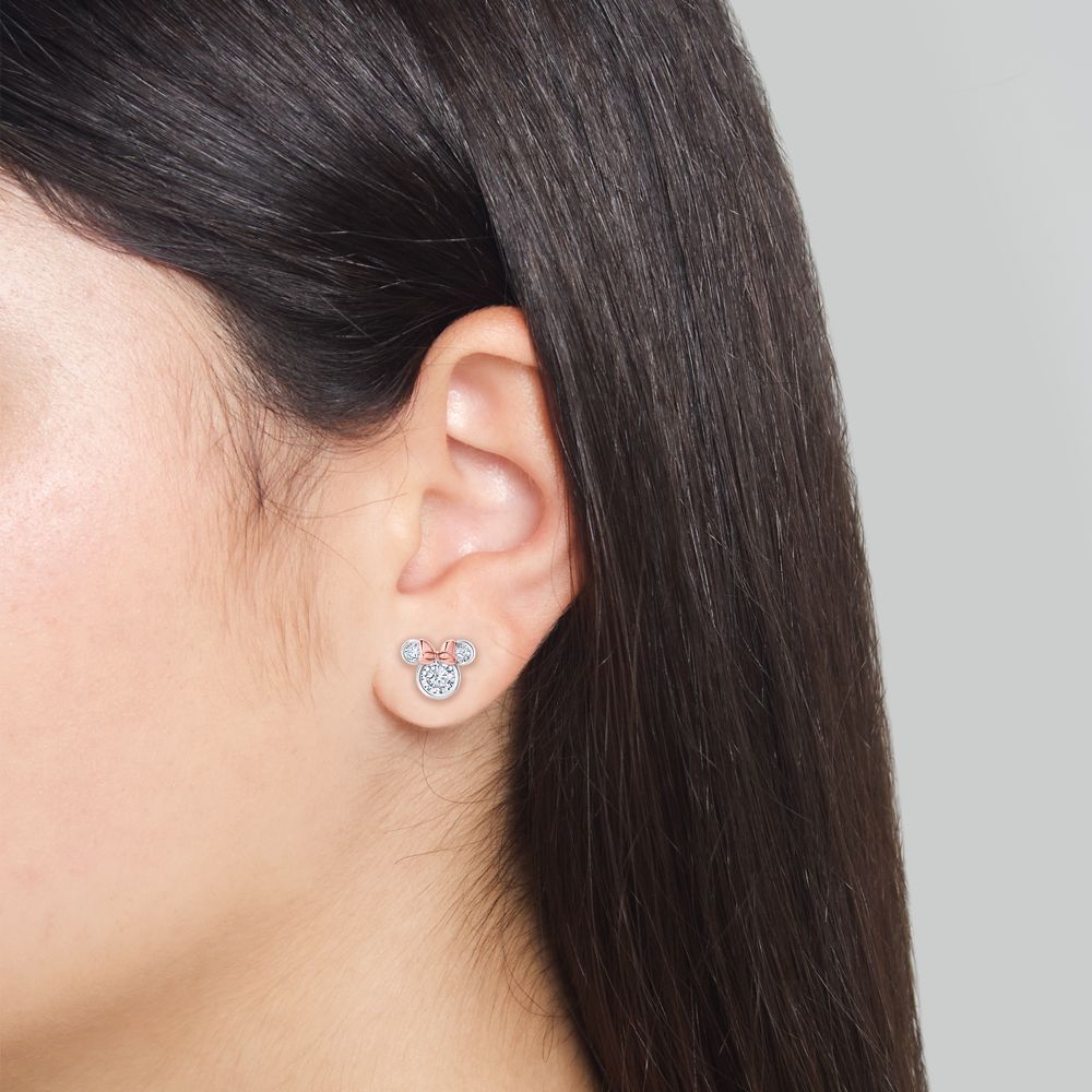 Minnie Mouse Icon Bezel Set Earrings by CRISLU