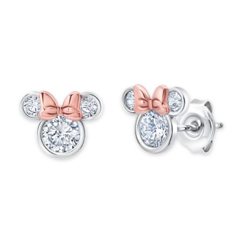 CRISLU Minnie Mouse Icon Bezel Set Earrings by