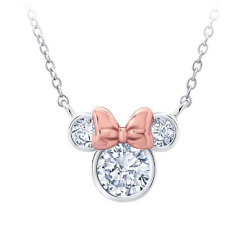 CRISLU Minnie Mouse Icon Bezel Set Necklace by