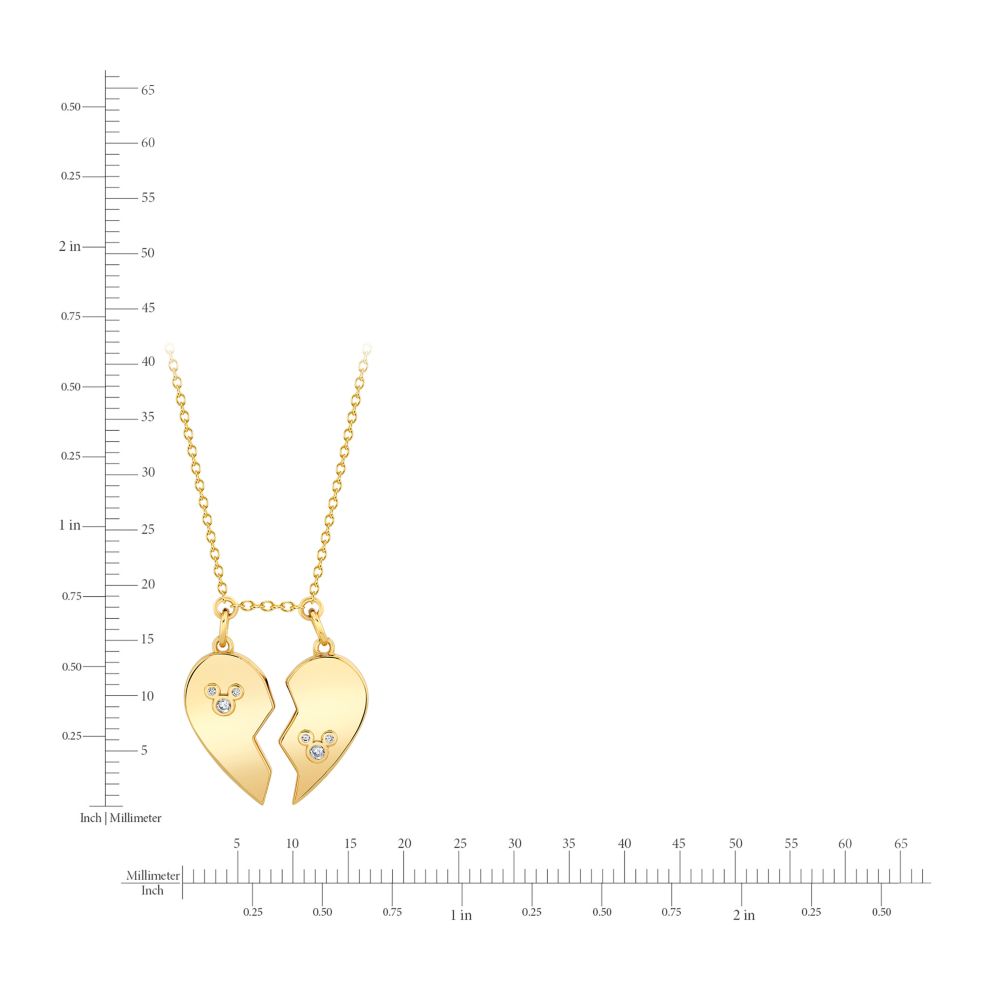 Mickey Split Heart Necklace by CRISLU