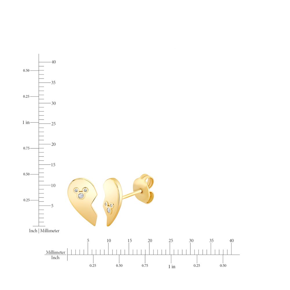 Mickey Split Heart Studs by CRISLU