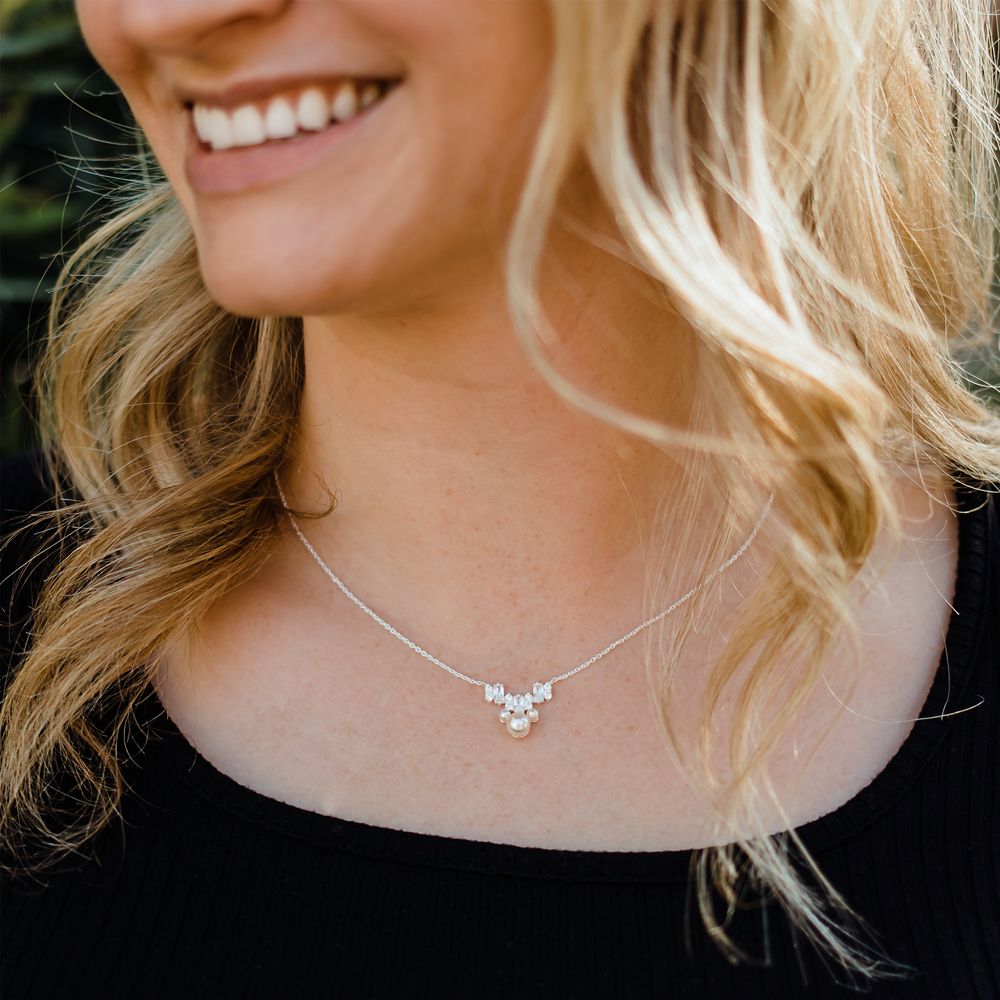 Mickey Mouse Icon Pearl Necklace by Rebecca Hook