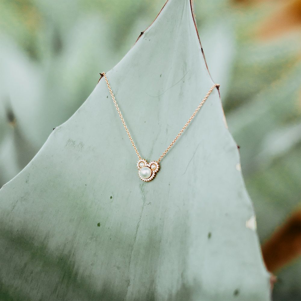 Mickey Mouse Icon Pearl Necklace by Rebecca Hook &ndash; Rose Gold