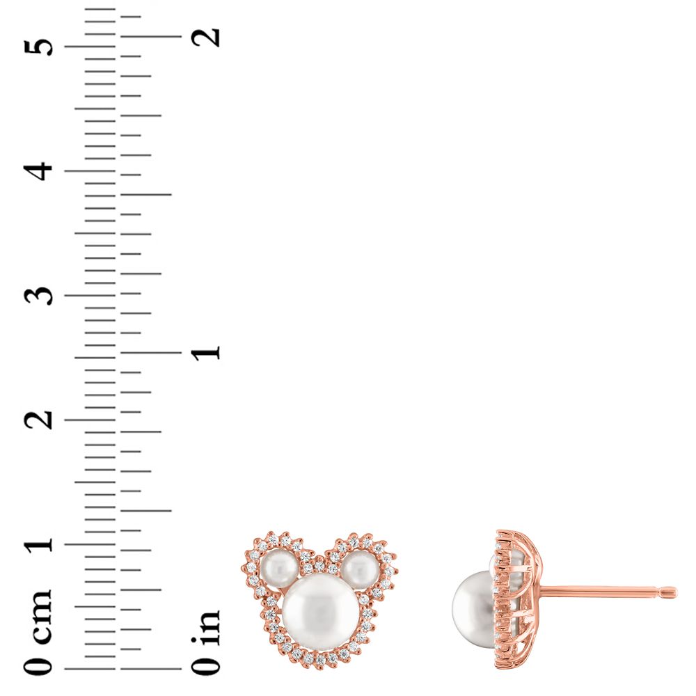 Mickey Mouse Icon Pearl Earrings by Rebecca Hook &ndash; Rose Gold