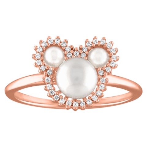 Rebecca Hook Mickey Mouse Icon Pearl Ring by Rebecca Hook – Rose Gold