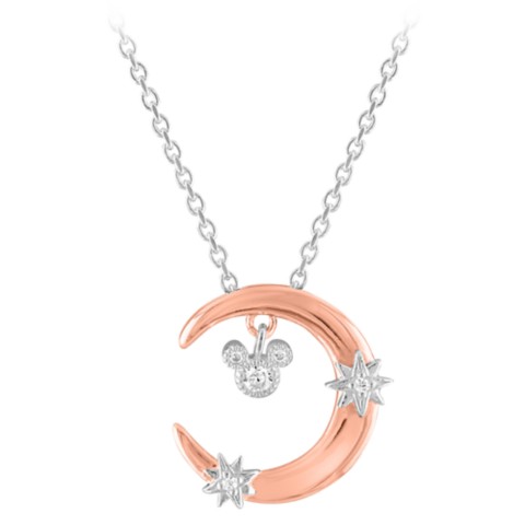 Rebecca Hook Mickey Mouse Crescent Moon Necklace by