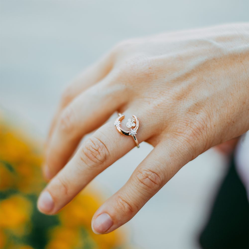 Mickey Mouse Crescent Moon Ring by Rebecca Hook