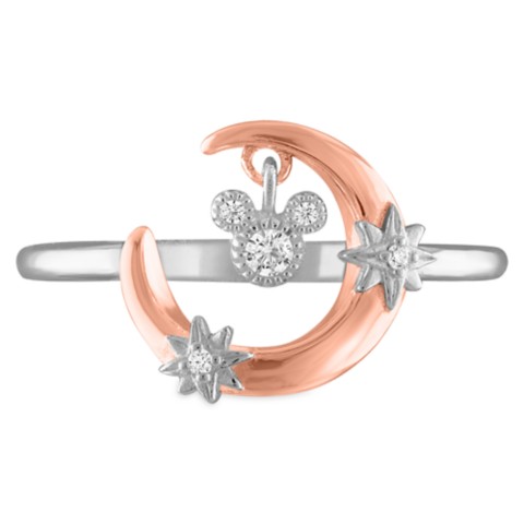 Rebecca Hook Mickey Mouse Crescent Moon Ring by