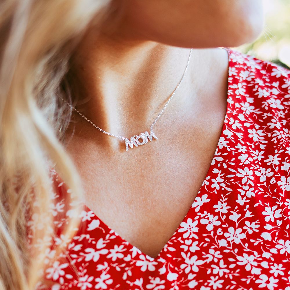 Minnie Mouse ''Mom'' Necklace by Rebecca Hook