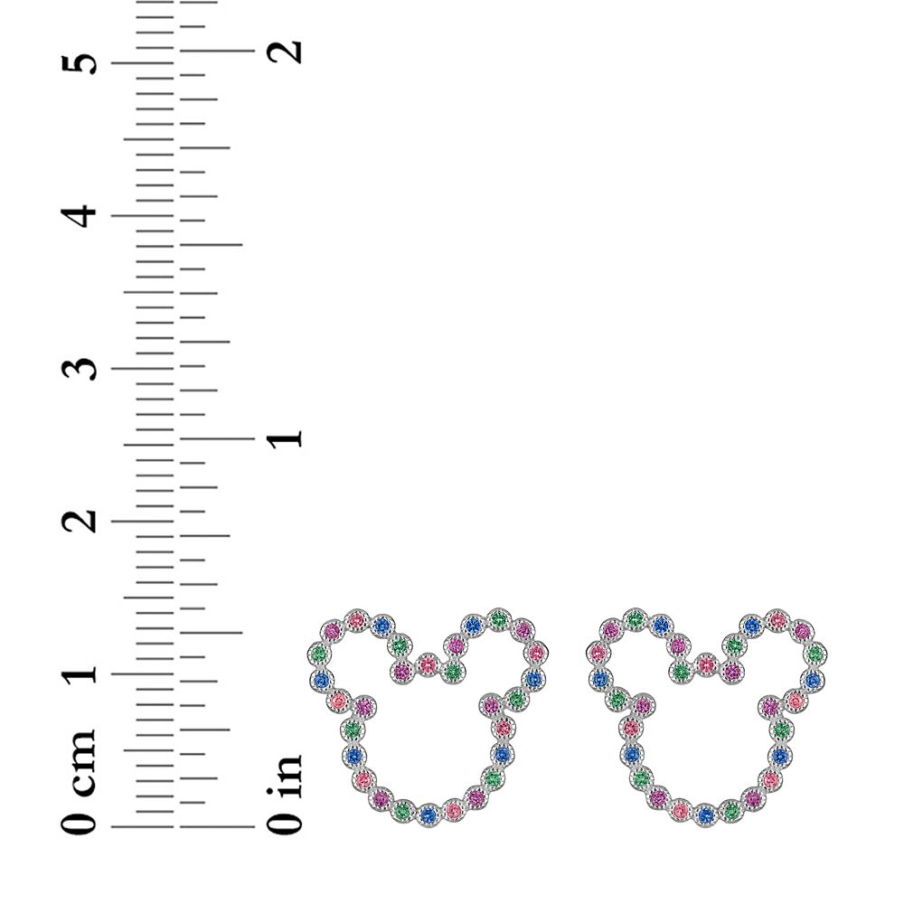 Mickey Mouse Icon Multi-Colored Gems Earrings by Rebecca Hook