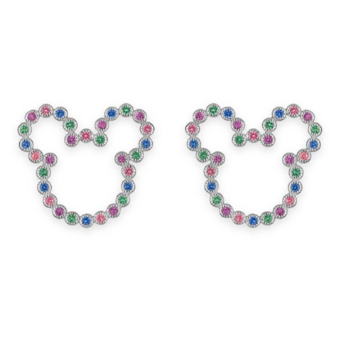 Rebecca Hook Mickey Mouse Icon Multi-Colored Gems Earrings by
