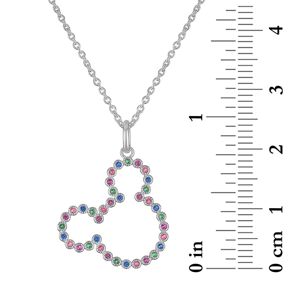 Mickey Mouse Icon Multi-Colored Gems Necklace by Rebecca Hook
