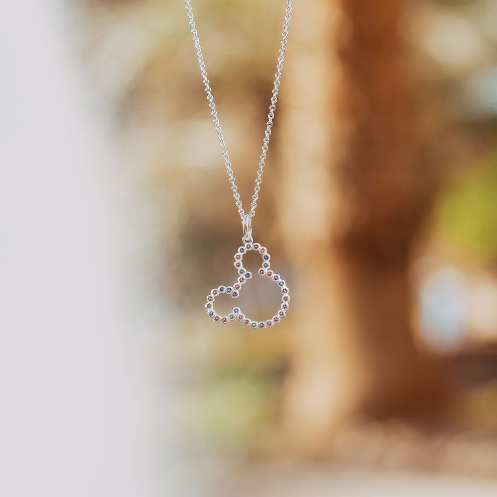 Mickey Mouse Icon Multi-Colored Gems Necklace by Rebecca Hook
