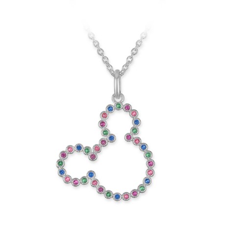Rebecca Hook Mickey Mouse Icon Multi-Colored Gems Necklace by