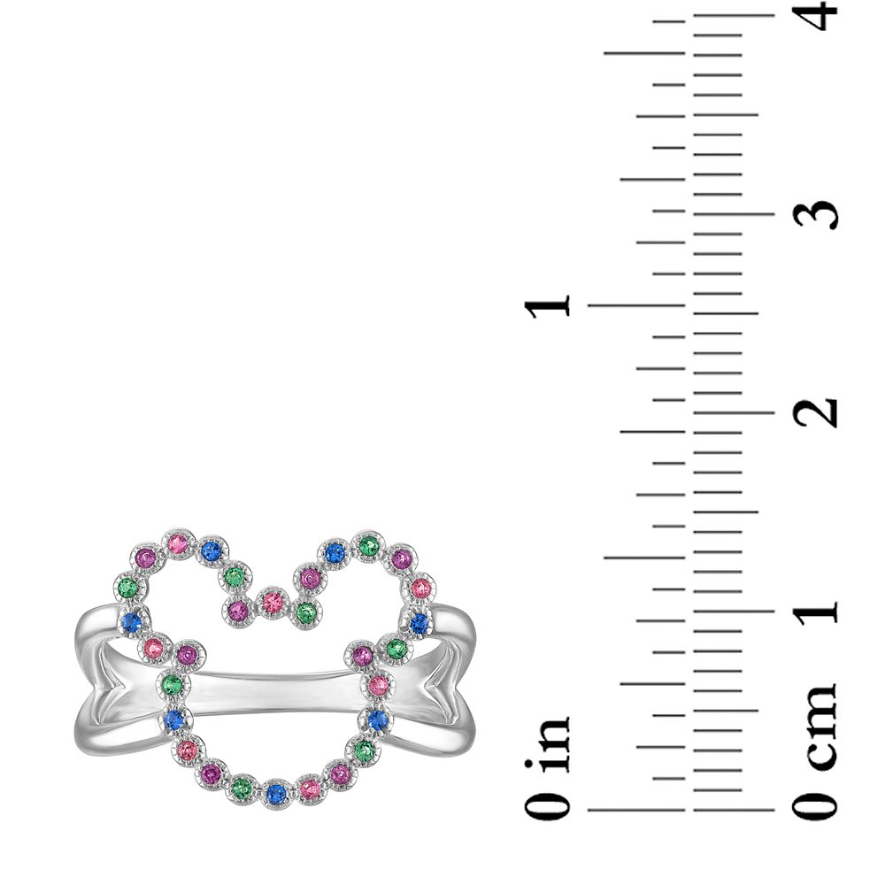 Mickey Mouse Icon Multi-Colored Gems Ring by Rebecca Hook