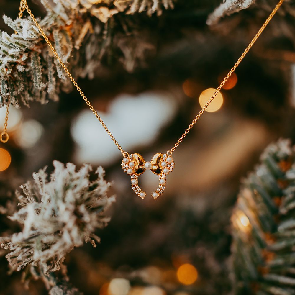 Minnie Mouse Swarovski Pearls Ear Headband Necklace by Rebecca Hook