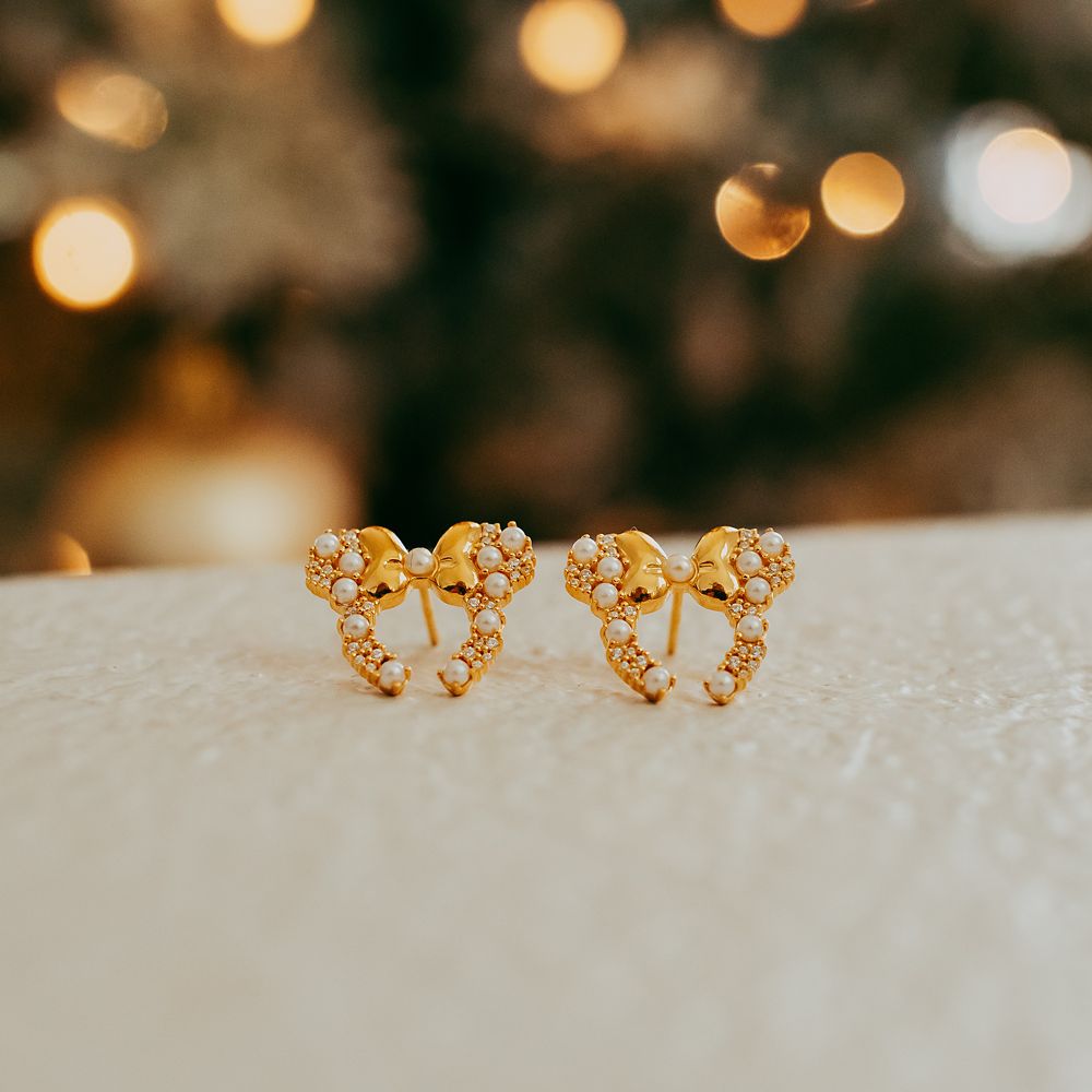 Minnie Mouse Swarovski Pearls Ear Headband Earrings by Rebecca Hook