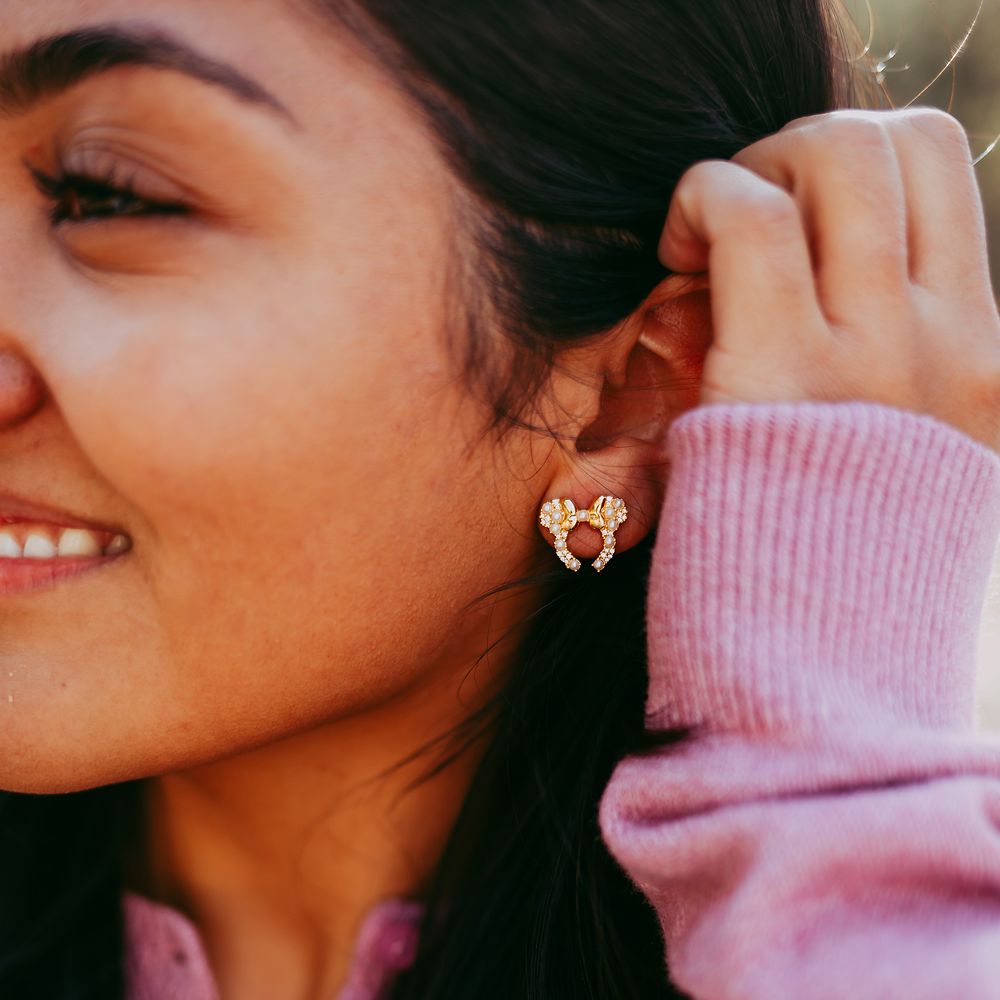 Minnie Mouse Swarovski Pearls Ear Headband Earrings by Rebecca Hook