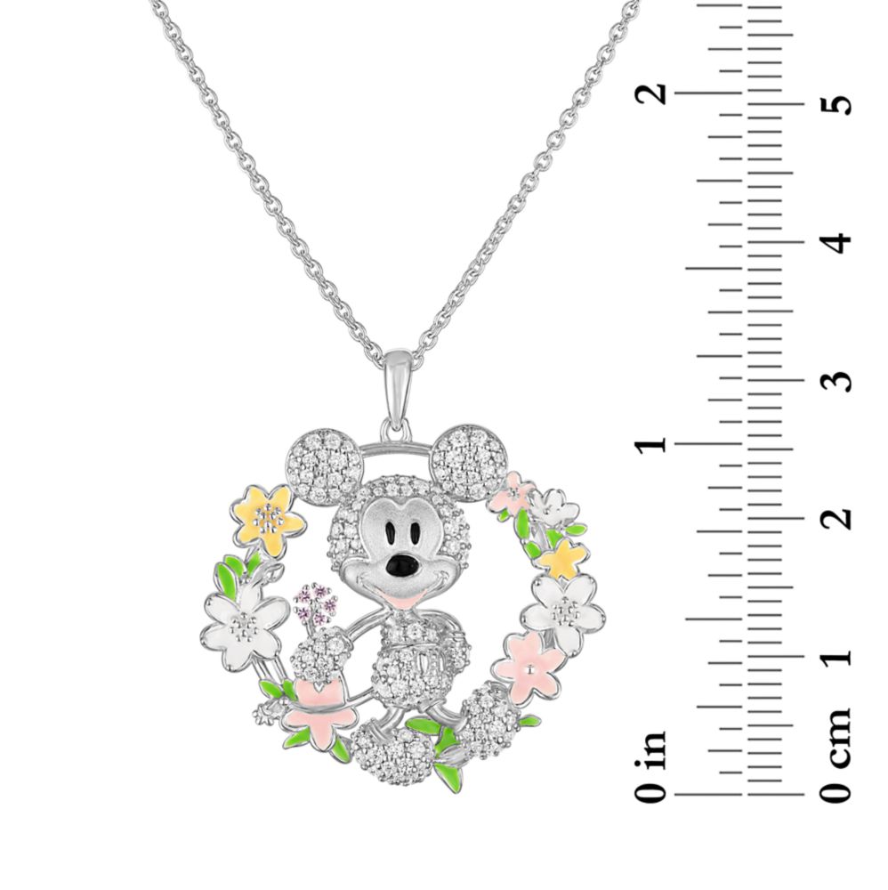 Mickey Mouse and Flowers Necklace by Rebecca Hook