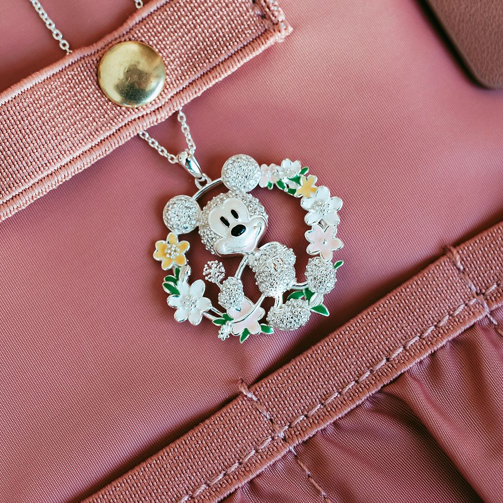 Mickey Mouse and Flowers Necklace by Rebecca Hook
