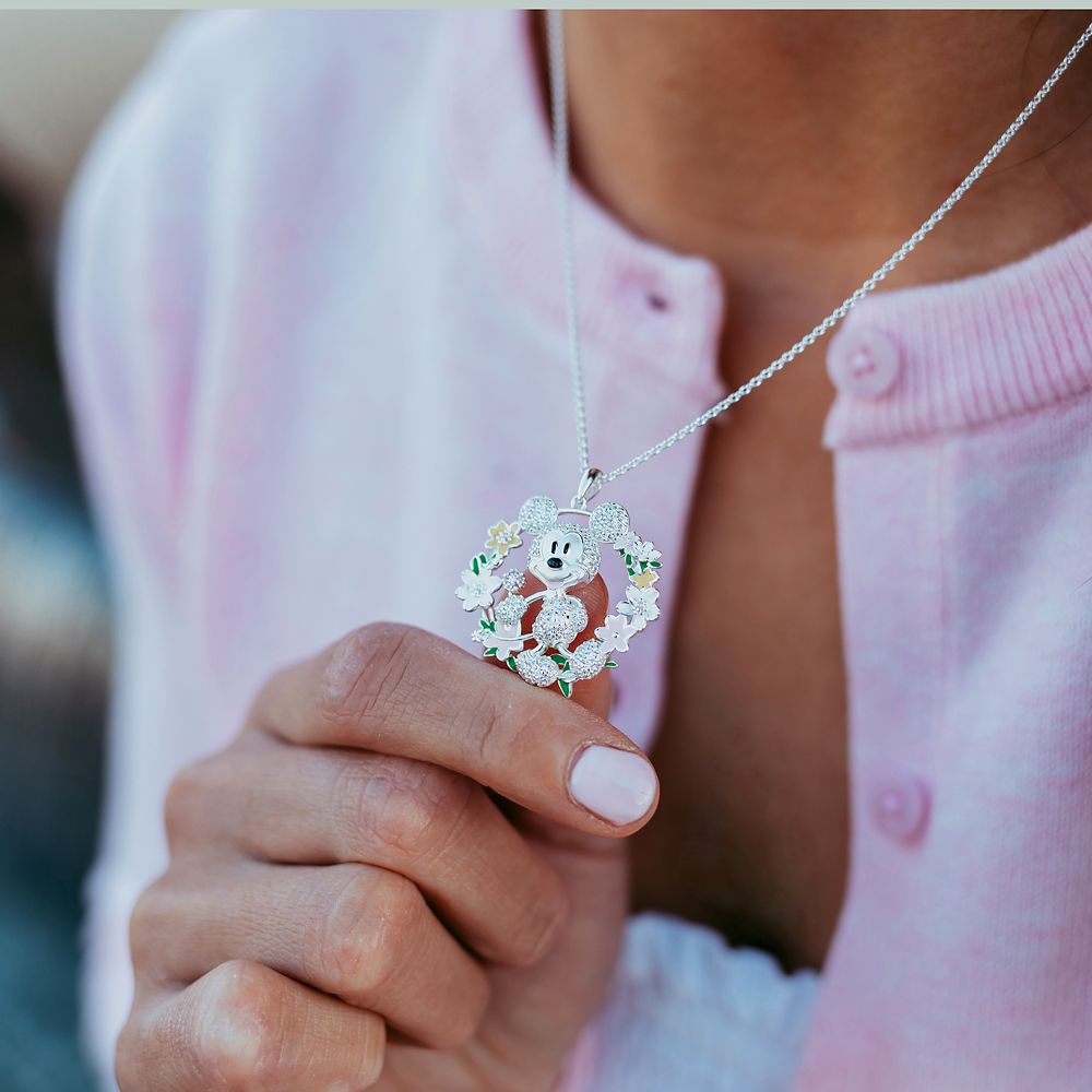 Mickey Mouse and Flowers Necklace by Rebecca Hook
