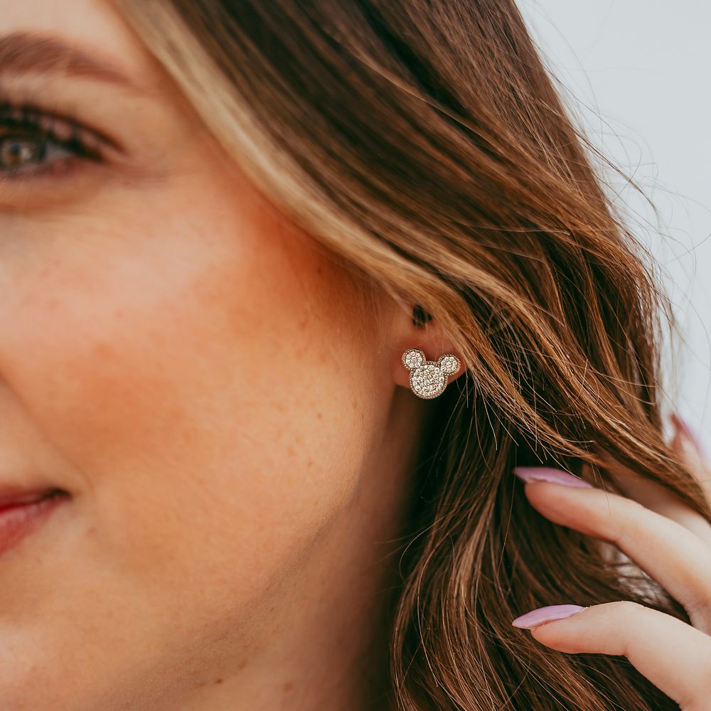 Mickey Mouse Icon Pav&eacute; Diamond Earrings by Rebecca Hook