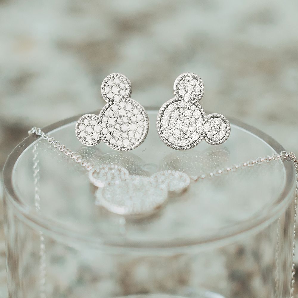 Mickey Mouse Icon Pav&eacute; Diamond Earrings by Rebecca Hook