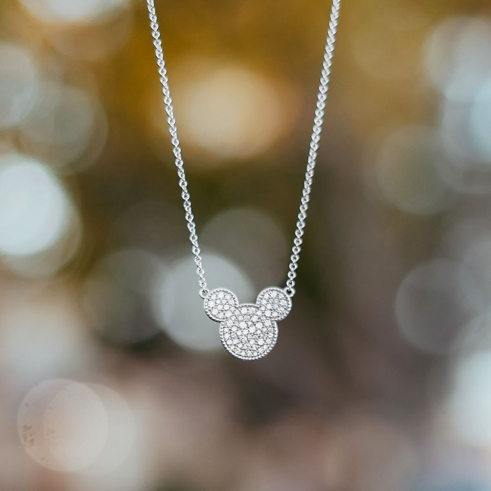 Mickey Mouse Icon Pav&eacute; Diamond Necklace by Rebecca Hook