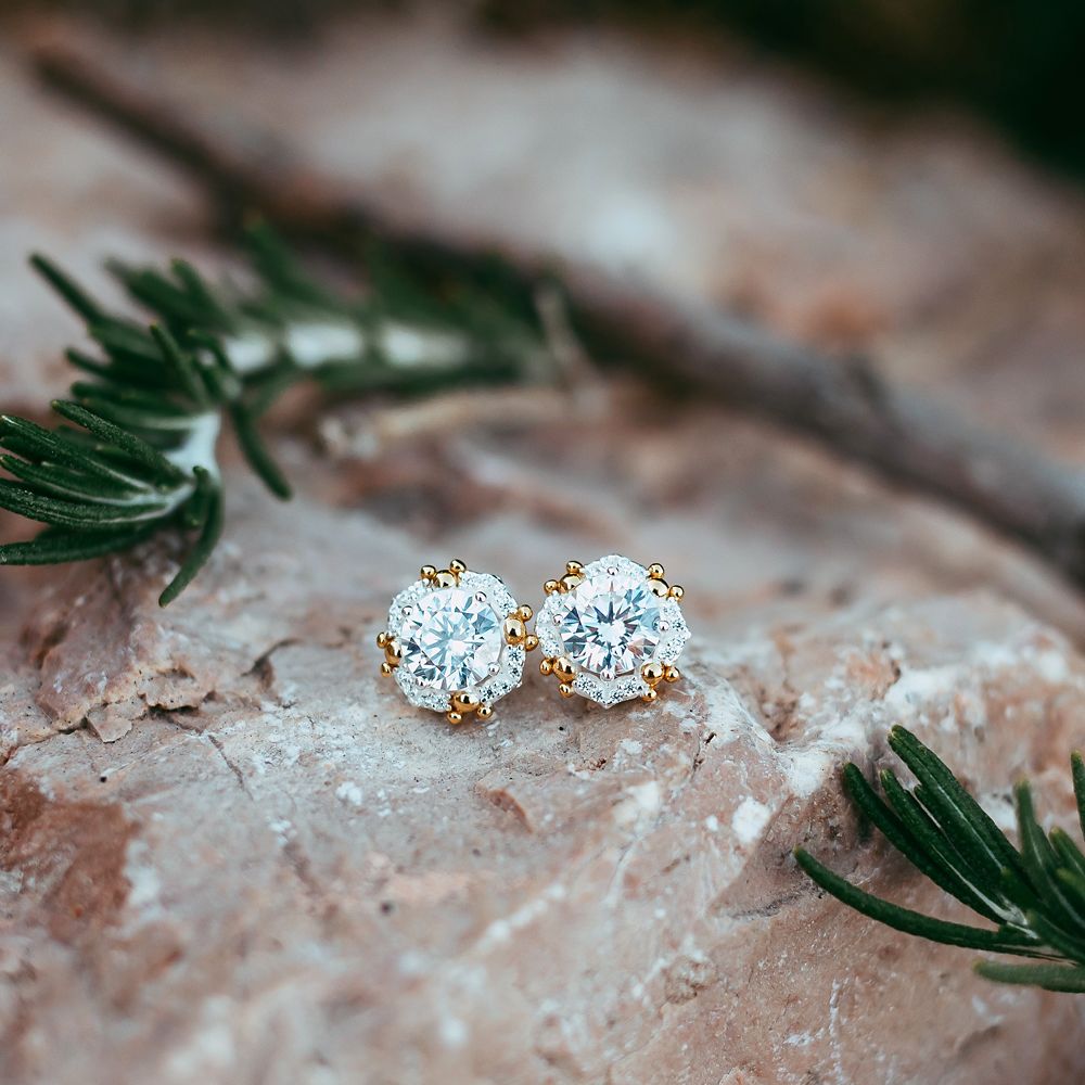 Mickey Mouse Icon Solitaire Earrings by Rebecca Hook