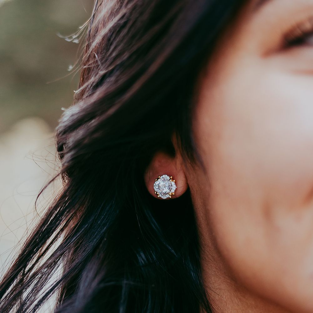 Mickey Mouse Icon Solitaire Earrings by Rebecca Hook