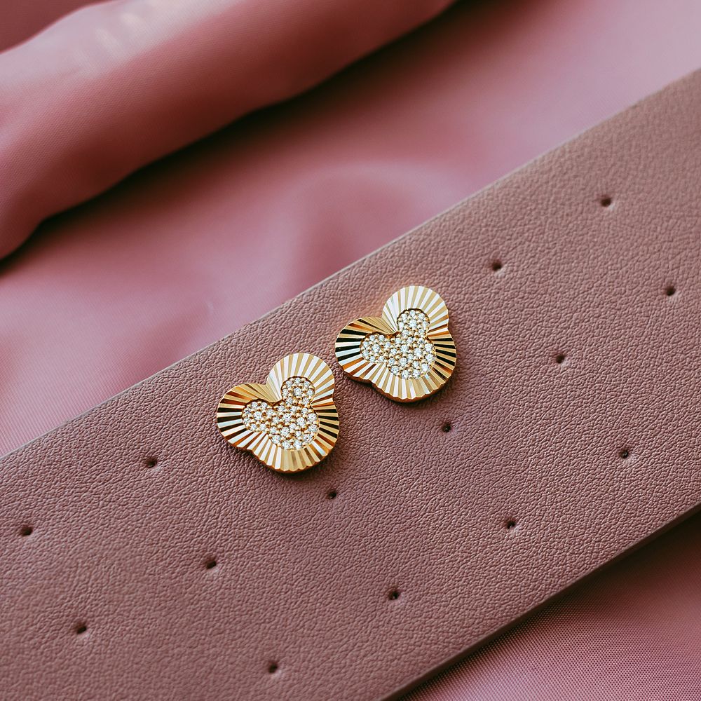 Mickey Mouse Icon Ridged Earrings by Rebecca Hook