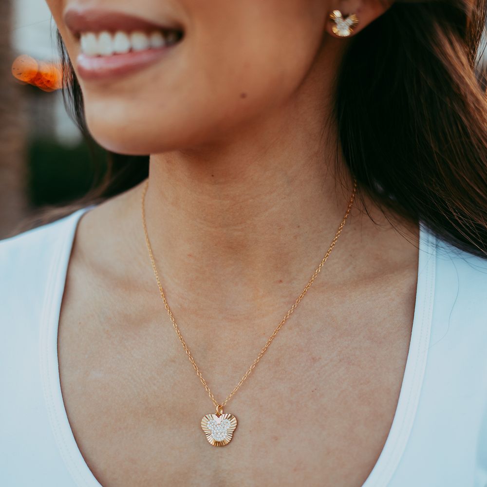 Mickey Mouse Icon Ridged Necklace by Rebecca Hook