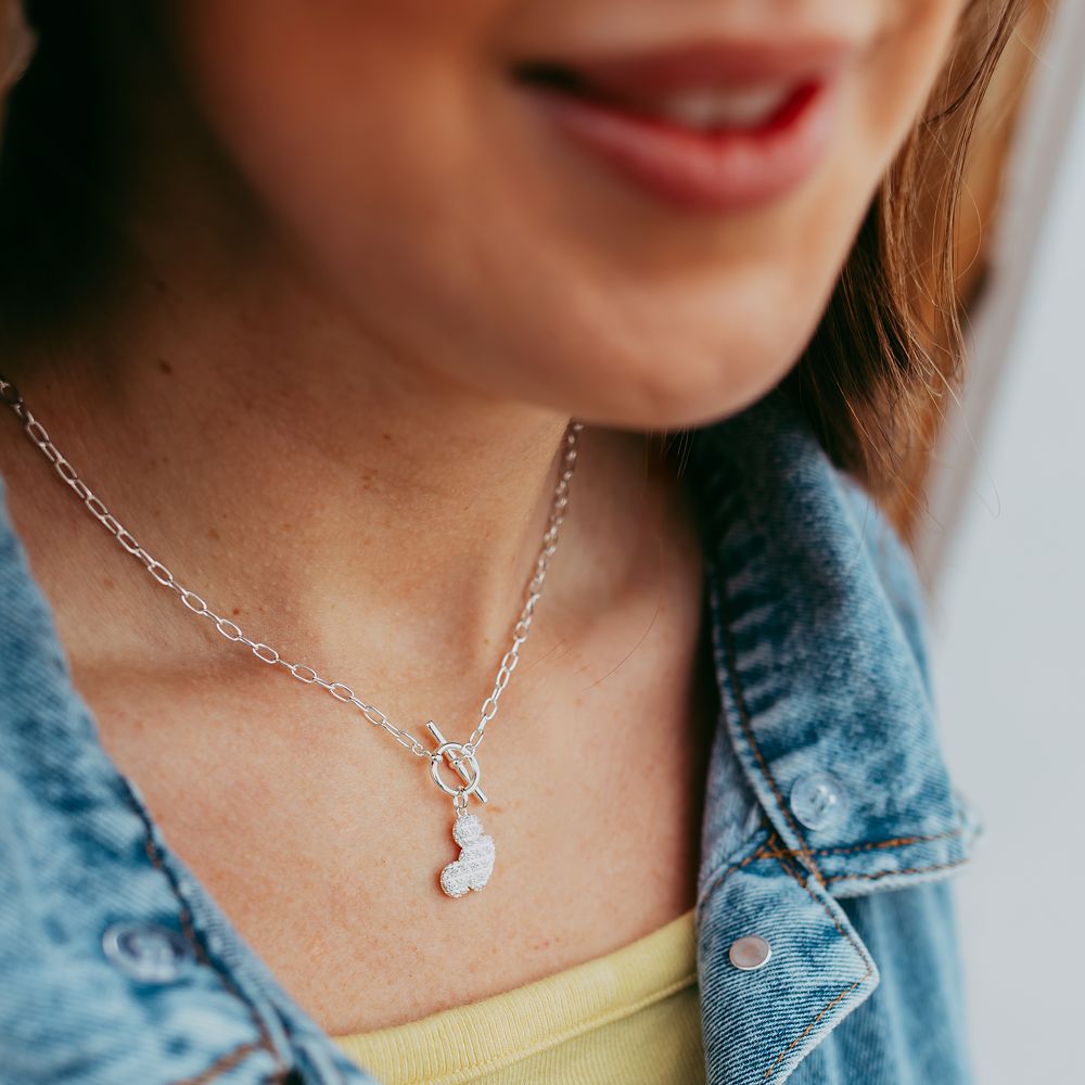 Mickey Mouse Ear Hat Sterling Silver Necklace by Rebecca Hook