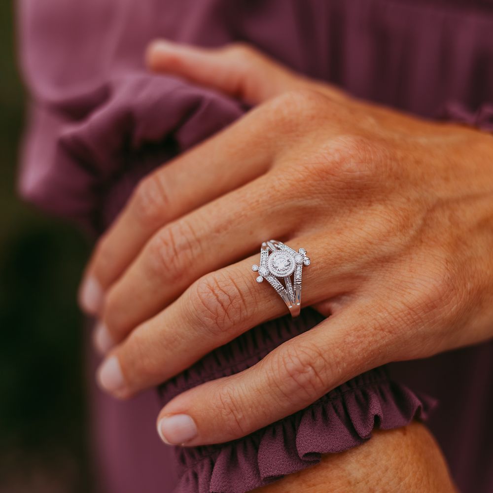 Mickey Mouse Icon Diamond Ring by Rebecca Hook &ndash; White Gold