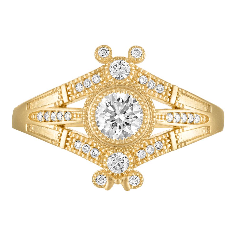 Mickey Mouse Icon Diamond Ring by Rebecca Hook Yellow Gold Official shopDisney