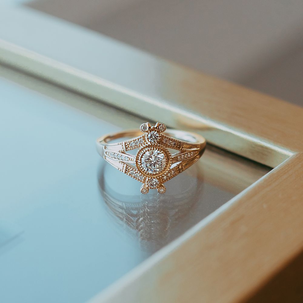 Mickey Mouse Icon Diamond Ring by Rebecca Hook &ndash; Yellow Gold