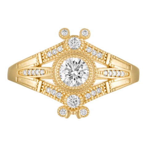 Rebecca Hook Mickey Mouse Icon Diamond Ring by Rebecca Hook – Yellow Gold