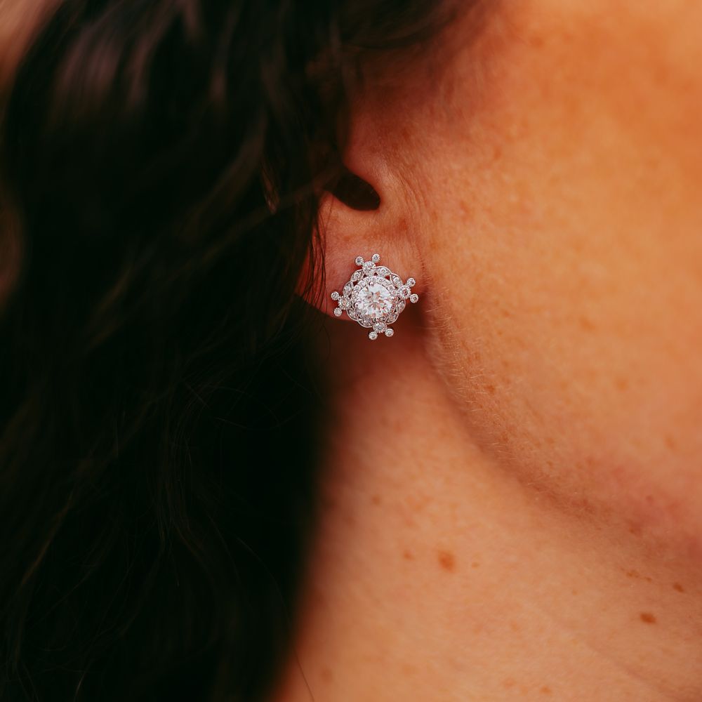 Mickey Mouse Icon Diamond Earrings by Rebecca Hook