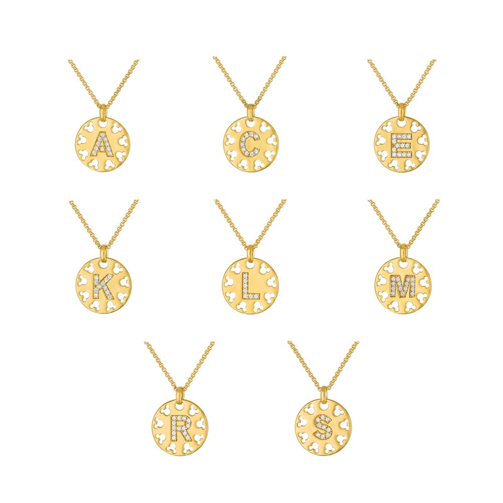 Mickey Mouse Icon Initial Necklace by Rebecca Hook