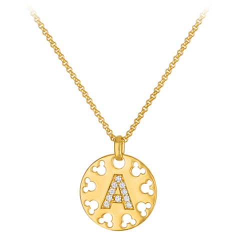 Rebecca Hook Mickey Mouse Icon Initial Necklace by